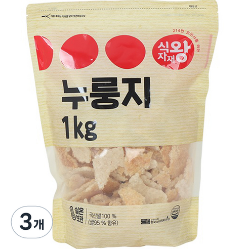 식자재왕 누룽지, 1kg, 3개