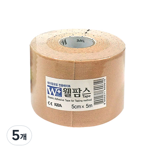 웰팜스 테이프 1개 /키네시올로지근육테이핑근육밴드, 1개입, 5개