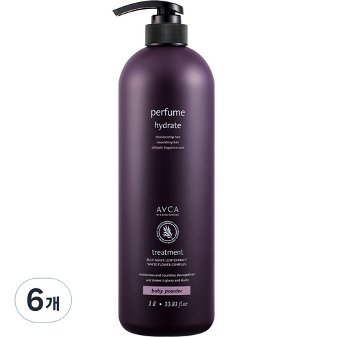 아브카 퍼퓸 대용량 트리트먼트 베이비파우더향, 1000ml, 6개