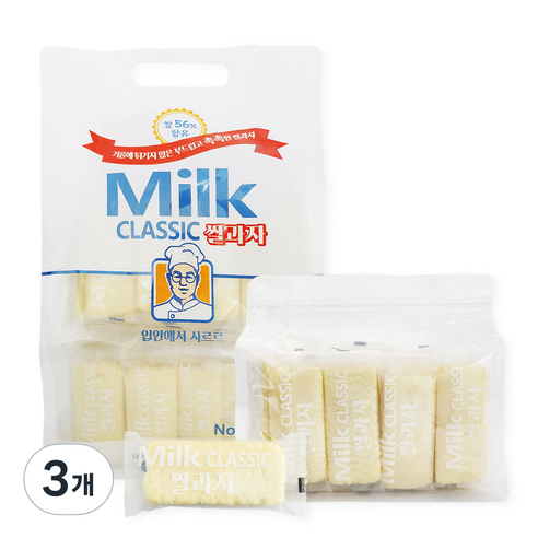 밀크 클래식 쌀과자(우유맛), 500g, 3개