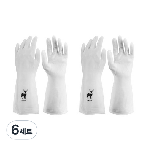 베로나 라텍스 니트릴 고무장갑 L, 화이트, 대(L), 6세트