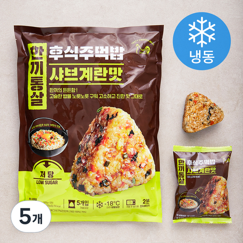 한끼통살 후식주먹밥 샤브계란맛 5개입 (냉동), 500g, 5개