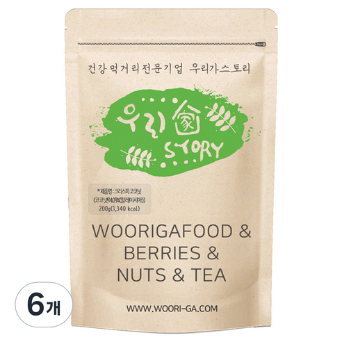우리가스토리 크리스피 코코넛, 200g, 6개