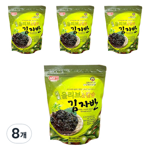 시골김 올리브 칼슘 김자반, 70g, 8개