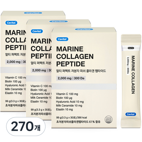 세비톨 멀티 퍼펙트 저분자 피쉬 콜라겐 펩타이드, 99g, 270개