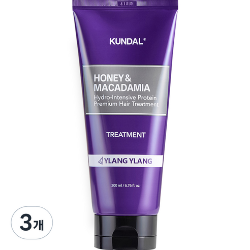 쿤달 허니 앤 마카다미아 트리트먼트 일랑일랑향, 200ml, 3개