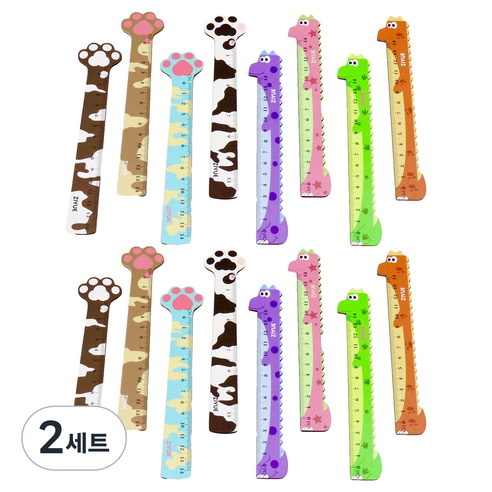 뮤고랑 나무자 8종 x 2p 세트, 혼합색상, 2세트