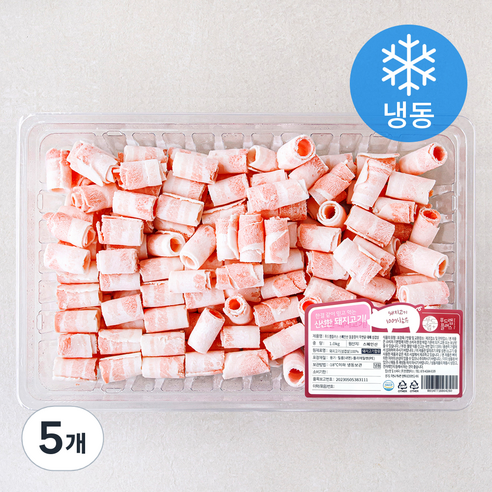 푸드랩플러스 스페인산 돌돌말이 무연골 대패 삼겹살 (냉동), 1kg, 5개