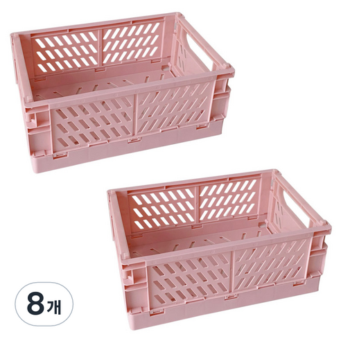 DG생활 파스텔 폴딩 박스 중형 DG-05, 핑크, 8개
