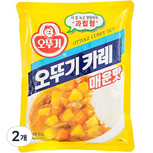 오뚜기 분말 카레 매운맛, 1kg, 2개