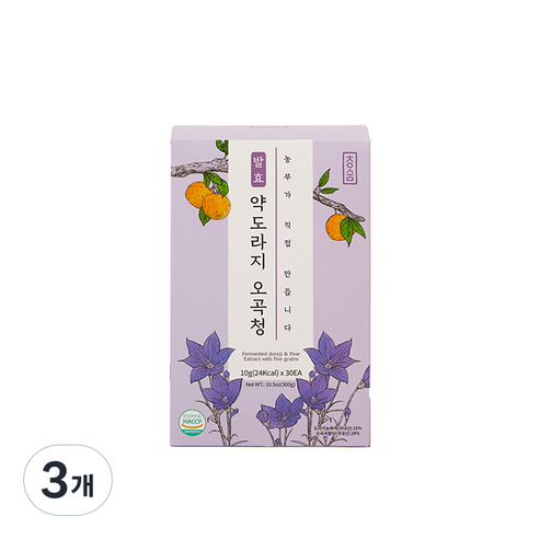 청숨 발효 약도라지 오곡청 스틱형, 3개, 300g