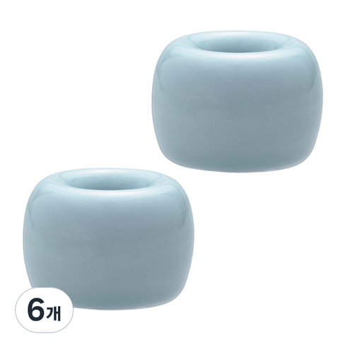 블럭마트 도자기 칫솔꽂이, 블루, 6개