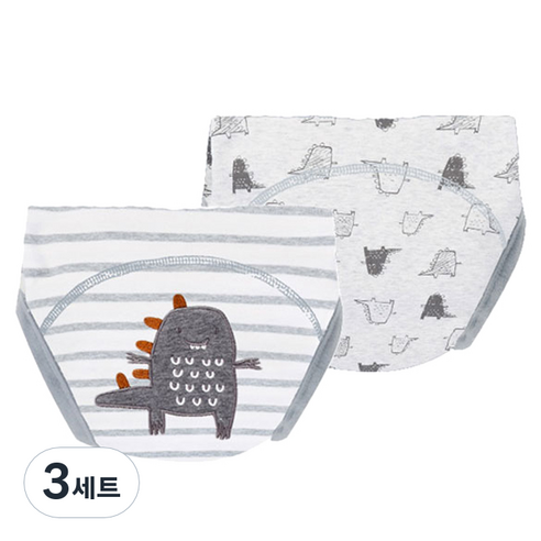 엠케이 순면 배변 훈련 팬티, C공룡(그레이), 3세트