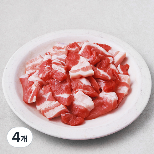 몬트락 무항생제인증 제주 삼겹살 찌개용 미박 (냉장), 4개, 500g