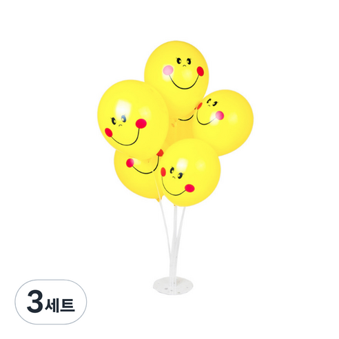 파티쇼 풍선꽂이장식세트70cm 인쇄, 스마일걸2도, 3세트