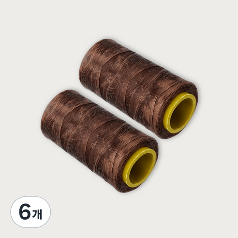 가죽공예 왁스실 초사용 1mm x 220m, 다크브라운, 6개