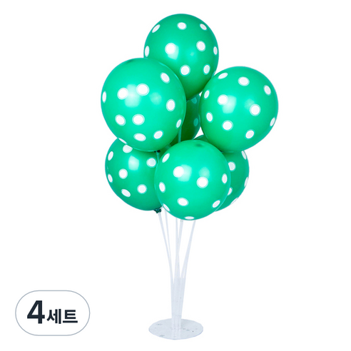 파티쇼 풍선꽂이 장식세트 70cm, 도트라이트그린, 4세트