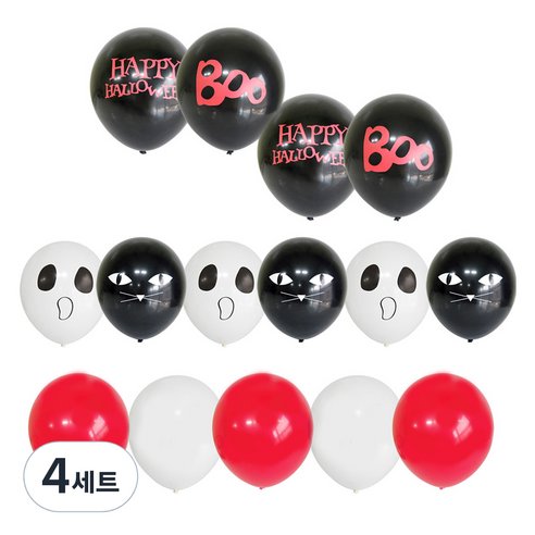파티쇼 할로윈 인쇄풍선 15p 세트, 레드할로윈혼합, 4세트
