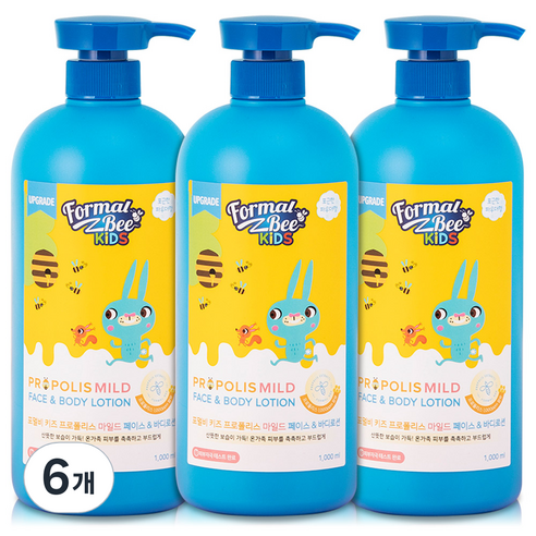 포멀비 키즈 프로폴리스 마일드 페이스 앤 바디로션, 1000ml, 6개