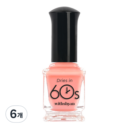 위드샨 60초 매니큐어 반투명 시럽 9ml, M04 피치시럽, 6개