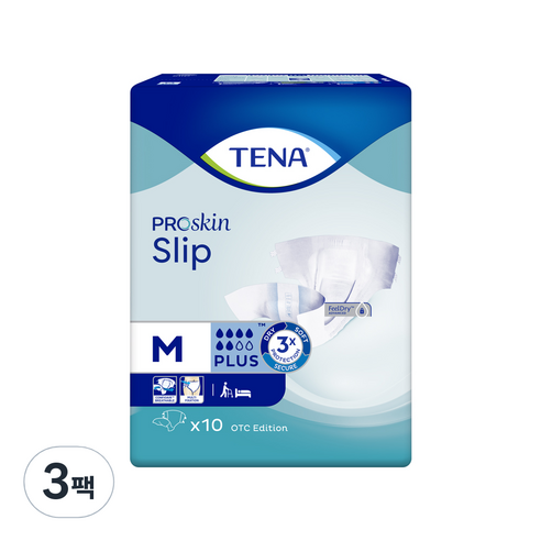 테나 플러스 남녀공용 성인기저귀, 대형, 10개입, 3개