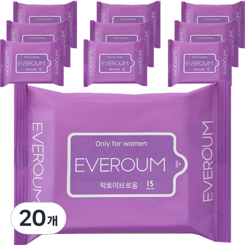 락토이브로움 휴대용 여성 청결티슈 15p, 20개, 18ml
