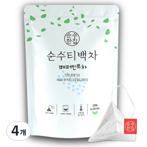 순수한집 페퍼민트차 티백, 1g, 10개입, 4개