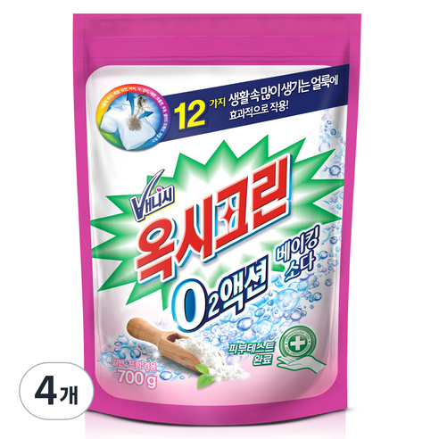 오투액션 베이킹소다, 700g, 4개