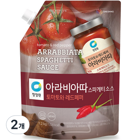 대상 청정원 아라비아따 스파게티소스, 1.2kg, 2개