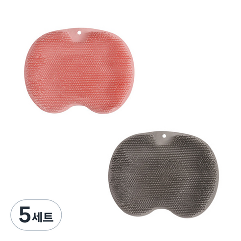 나우필 발세척 브러쉬 각질제거 지압 패드 핑크 + 그레이 2종 세트, 5세트