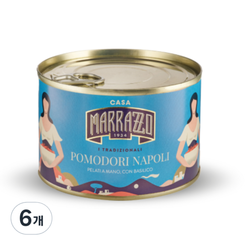 CasaMarrazzo 포모도리 나폴리 토마토 홀 소스, 420g, 6개