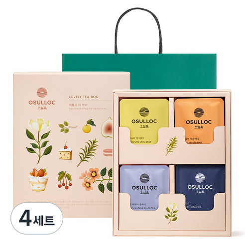 오설록 러블리 티박스 4종 x 3p 선물세트, 얼그레이 3p + 제주영귤 3p + 블랙티 3p + 달빛걷기 3p, 4세트