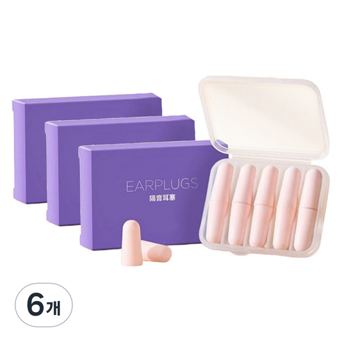 디자브 수면 소음 방지 귀마개 핑크, 6개, 10개입