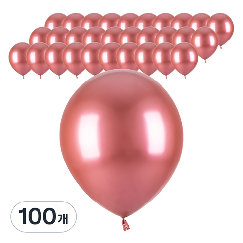 파티팡 크롬벌룬 라운드 30cm, 핑크, 100개