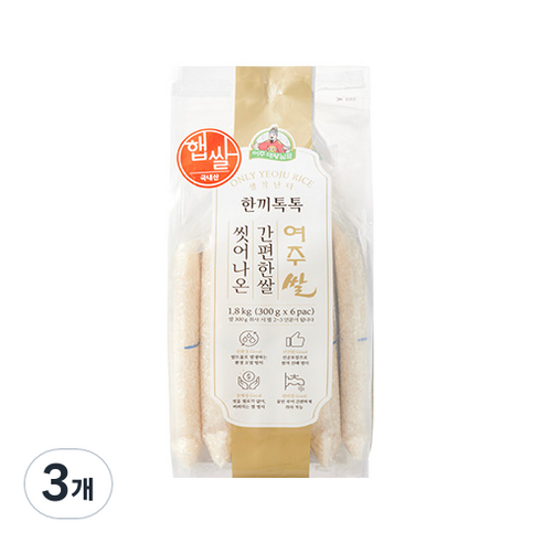 씻어나온 한끼톡톡 여주쌀 300g x 6p, 3개, 1.8kg