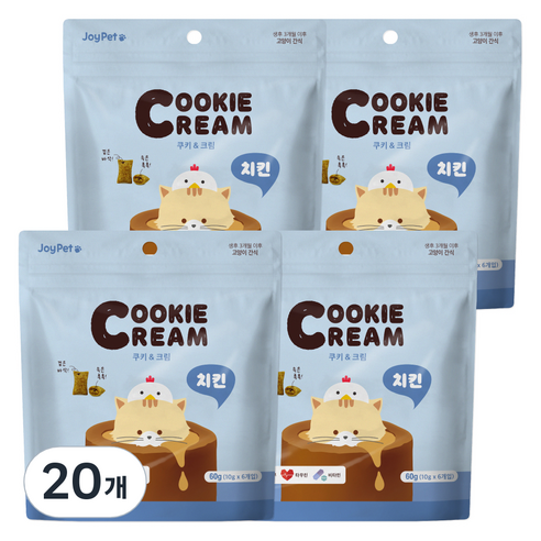 조이펫 쿠키 앤 크림 고양이간식, 치킨, 60g, 20개