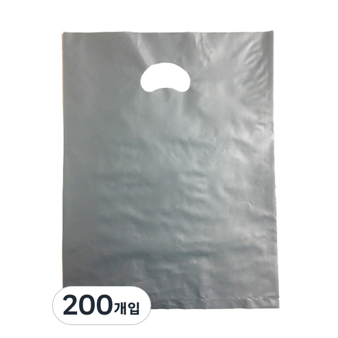 팩스타 펀칭 비닐 포장봉투 가로 25cm x 세로 35cm PE25, 회색, 200개입