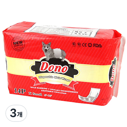 DONO 숫컷용 매너 패드 14p, 초소형, 14개입, 3개