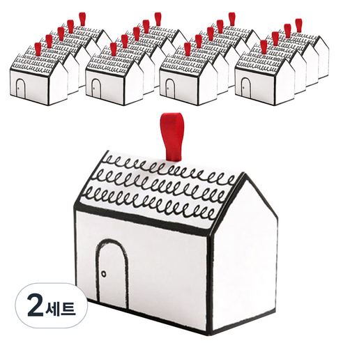 콤래드 널찍한 하우스박스 20p + 레드리본, 혼합색상, 2세트