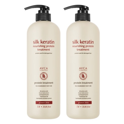 아브카 실크 케라틴 너리싱 단백질 트리트먼트, 1000ml, 2개