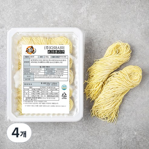 다마시이 생라면 #28, 4개, 500g