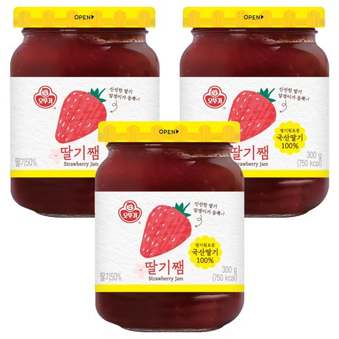 오뚜기 딸기쨈, 300g, 3개