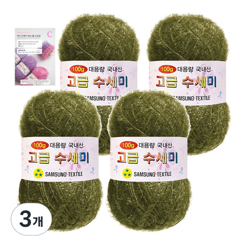 야나 대용량 수세미 100g x 4p + C 인쇄도안 8종 세트, 138 카키, 3개