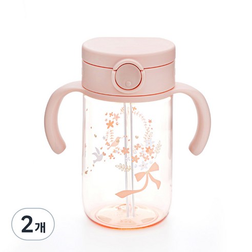 릿첼 아스타 빨대컵, 320ml, 2개, 코럴핑크