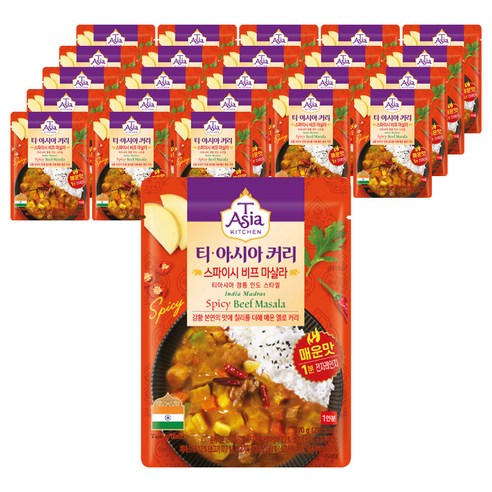 티아시아키친 비프 마살라 커리, 170g, 24개