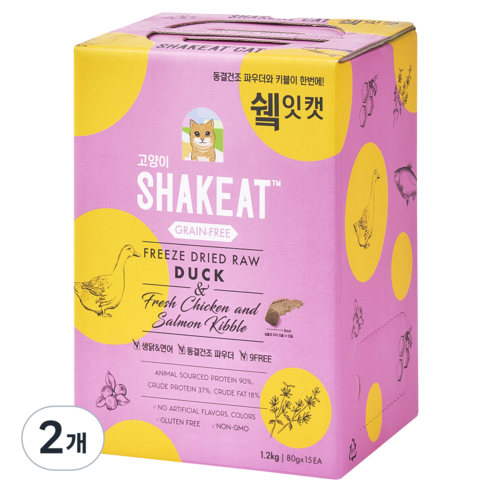 쉨잇 고양이 전연령 파우치 건식사료 15p, 닭, 1.2kg, 2개