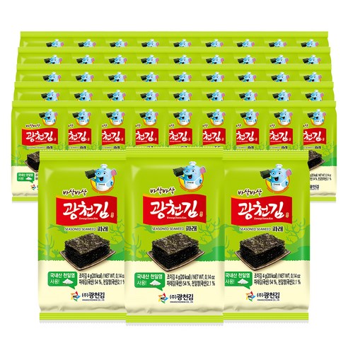 광천김 바삭바삭 파래김, 4g, 48개