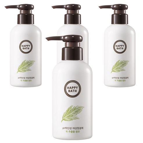 해피바스 PH 약산성 젤 타입 쑥 여성청결제, 200ml, 4개