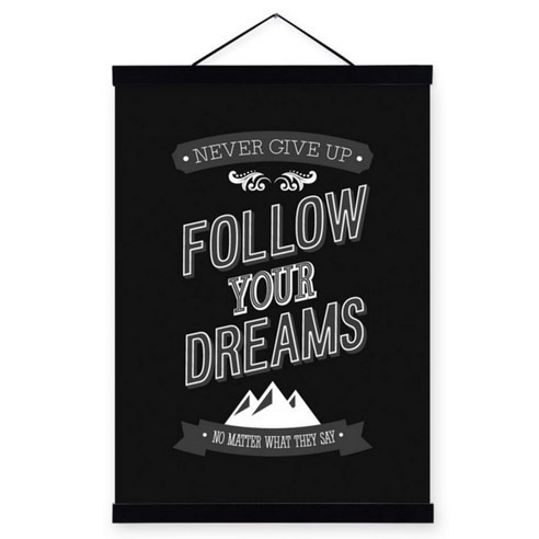 인테리어포스터21 follow your dreams, 블랙