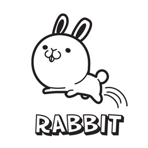 디자인수풀 그래픽스티커 동물농장, 토끼(블랙